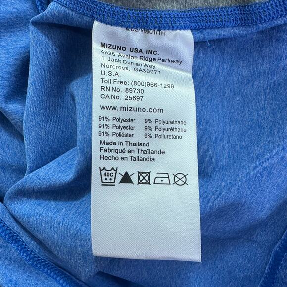Mizuno Performance Mens 1/4 Zip Athletic‎ Shirt Size Medium Blue Gray Pockets - Picture 6 of 6